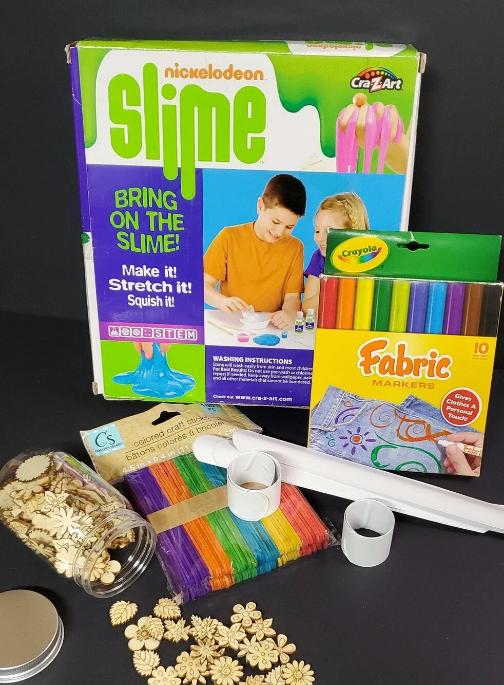 Scented Slime Kit & DIY Sensory Craft Bundle with Fabric Markers & More